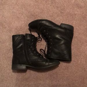 Black combat boots